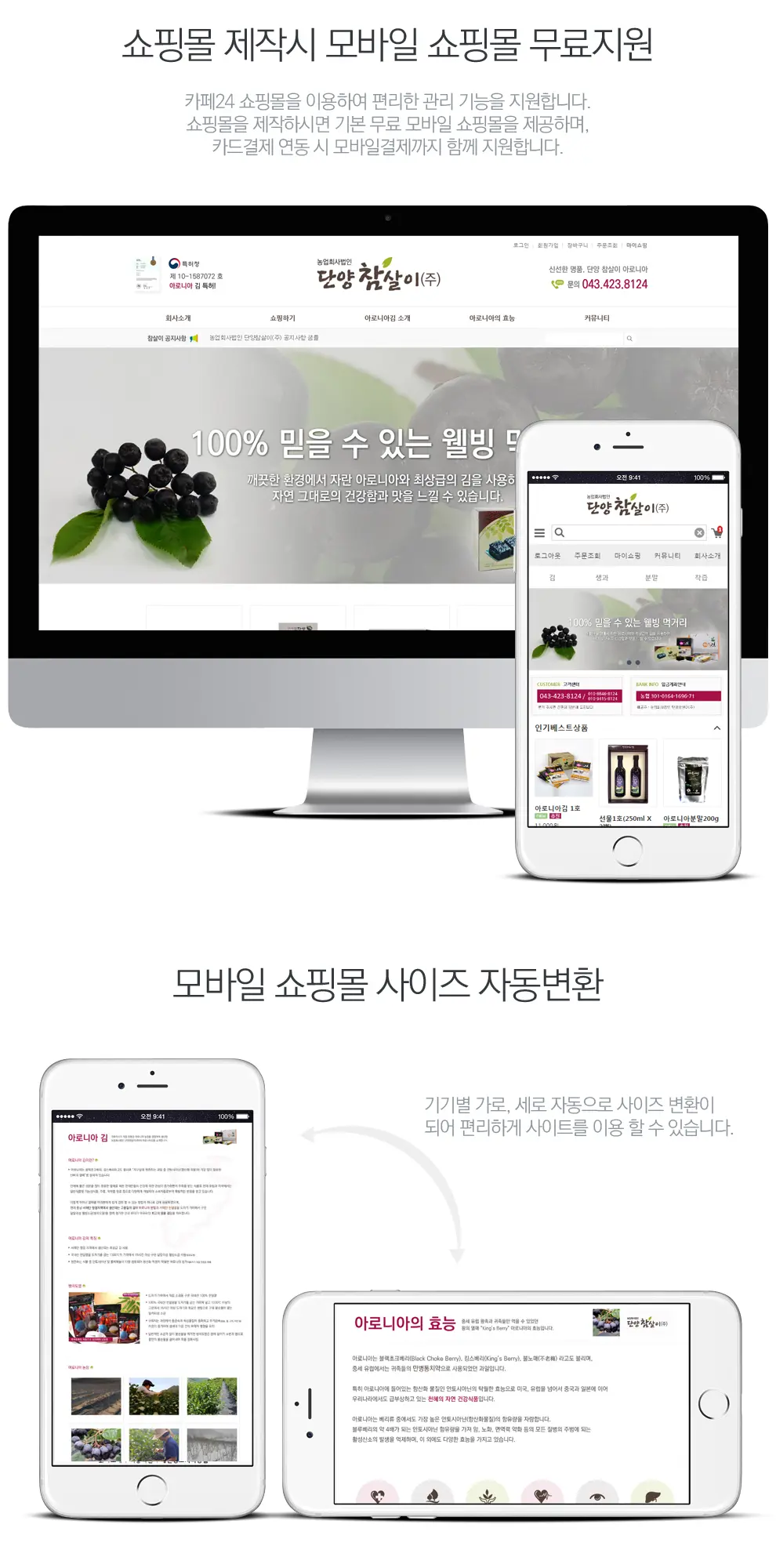 단양참살이 PC 화면