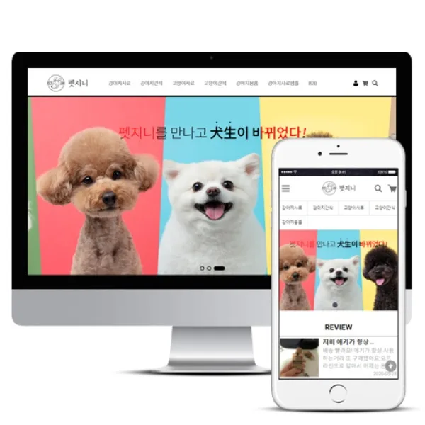 펫지니 PC · 모바일 화면